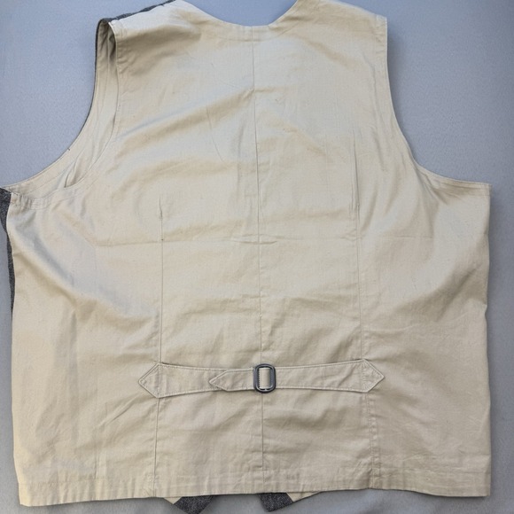 Woolrich Ruxton Vest Gray Wool Herringbone Tweed Canvas Back Mens XXL 18402 - Picture 7 of 11